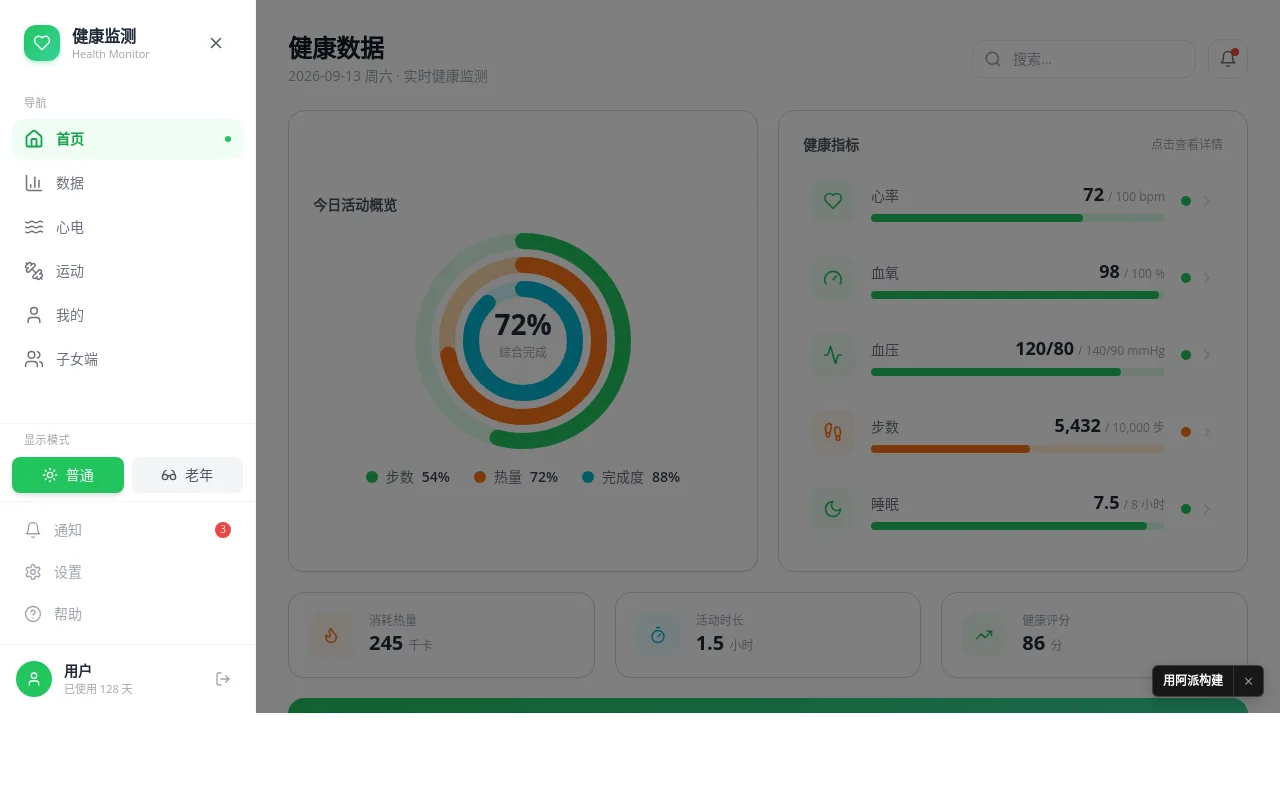 健康监测App首页 的封面